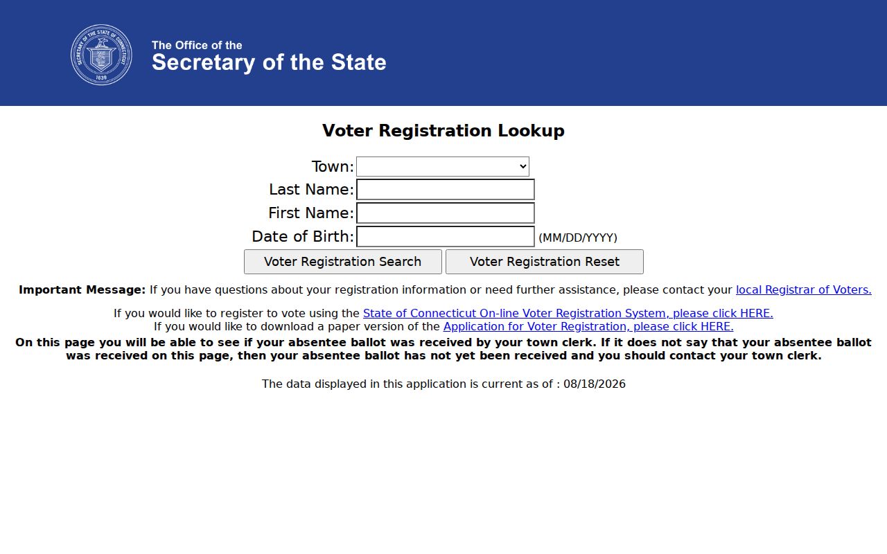 Naugatuck resident lookup Connecticut voter lookup
