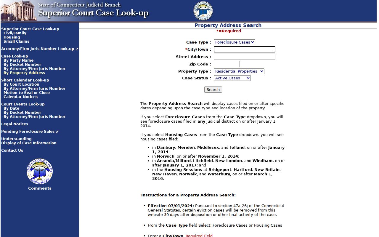 Naugatuck ZIP code directory court property address search